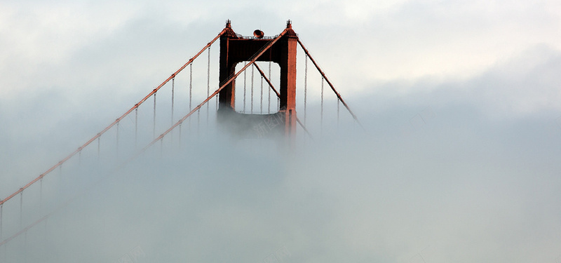 里程碑云中的金门大桥图片背景