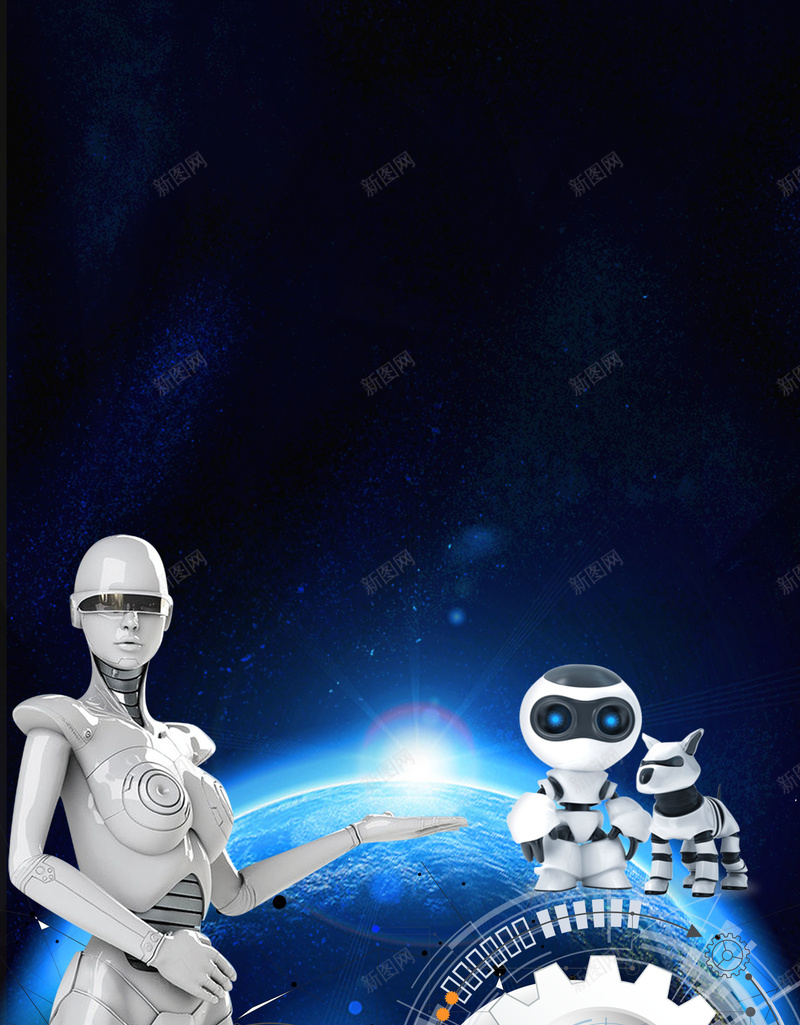 览会创意科技海报背景psd设计背景_88icon https://88icon.com 电路板 高科技 机器人 机器人海报 现代科技 智能机器人 机器人展板 人工智能
