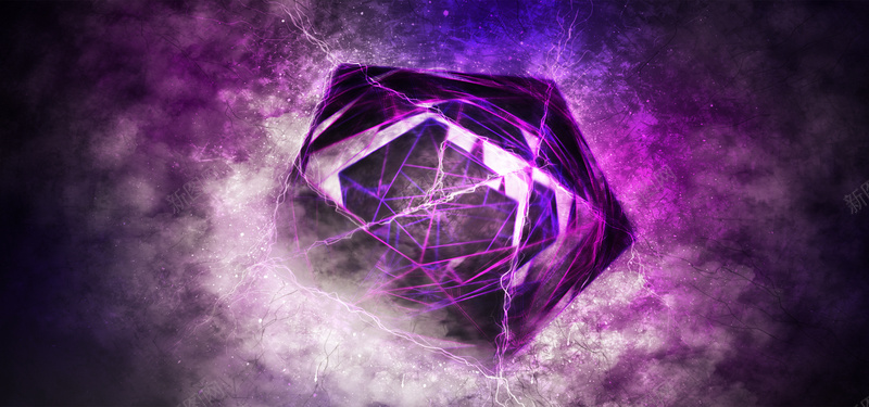 神秘紫色banner背景背景