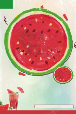 新鲜西瓜榨汁而成果汁海报背景素材背景