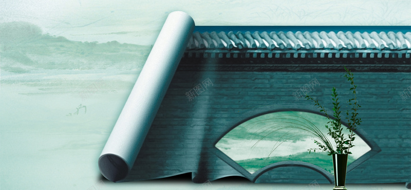 淘宝水墨意境卷轴山水扇形海报背景psd设计背景_88icon https://88icon.com 卷轴 山水 意境 扇形 水墨 海报 背景 唯美 房子 风景