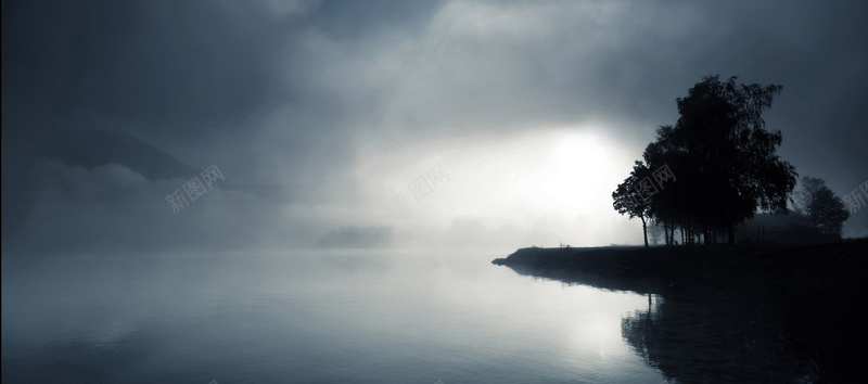 朦胧云海古风背景背景