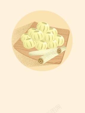 黄色小年粘瓜糖手绘美食背景背景
