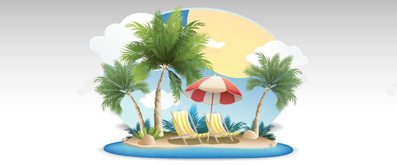 夏季沙滩椰林度假背景jpg设计背景_88icon https://88icon.com 夏日背景 度假村 沙滩椅 手绘背景 卡通背景 海报banner 卡通 童趣 手绘