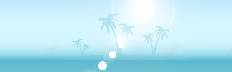 几何椰子树夏季促销banner背景背景