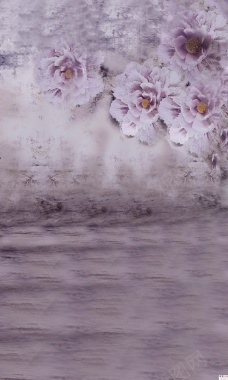紫色花朵展板背景背景
