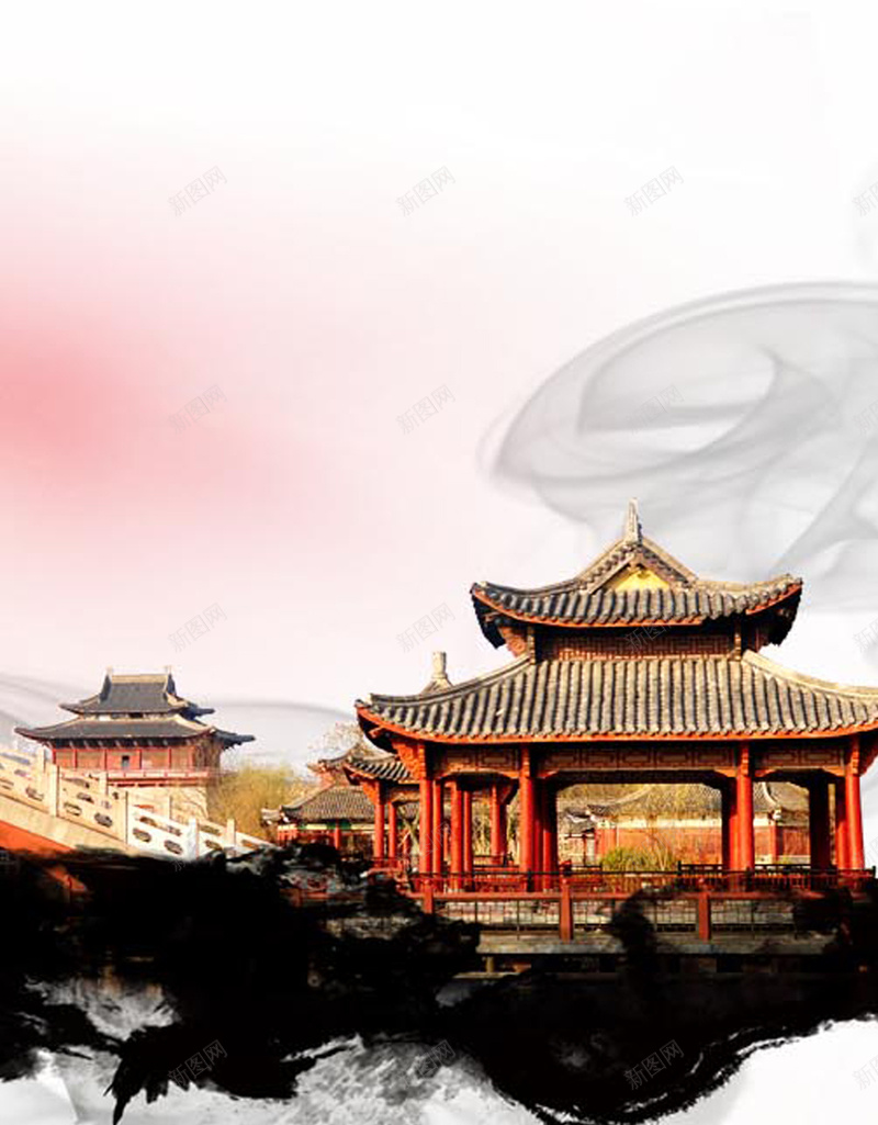 古建筑H5背景jpg设计背景_88icon https://88icon.com 中国风 历史 古代 建筑 文化 H5背景 白色 H5 h5