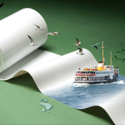 布尔创意伊斯坦布尔航行的船高清图片
