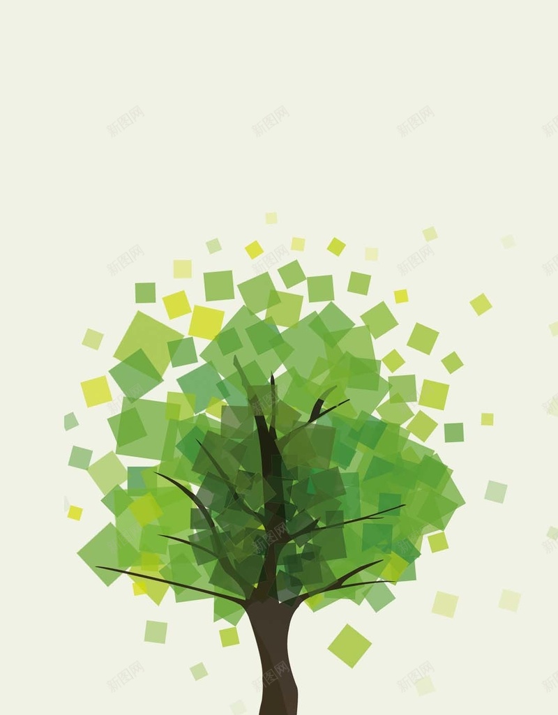 312植树节手绘绿树H5背景psd设计背景_88icon https://88icon.com 312 植树节 手绘 绿树 绿色 环保 黄底 公益活动 绿树背景