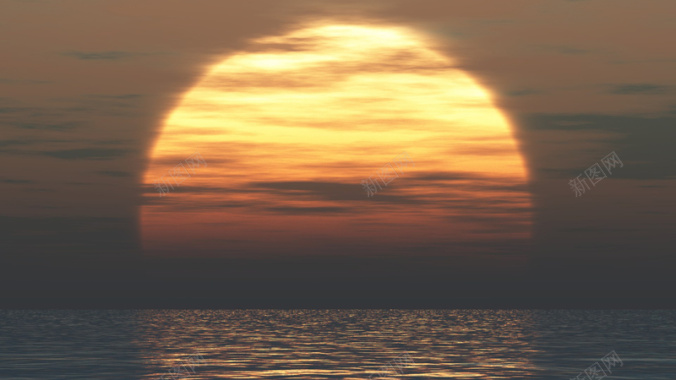 落日下的大海视角风景背景
