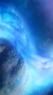 梦幻蓝色渐变星空H5背景背景