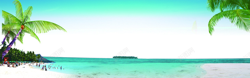 椰子树沙滩海边背景图psd设计背景_88icon https://88icon.com 椰子树 沙滩 海边 海报banner 摄影 风景