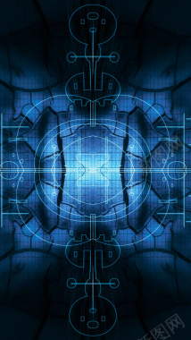 蓝色科技黑色H5背景素材背景