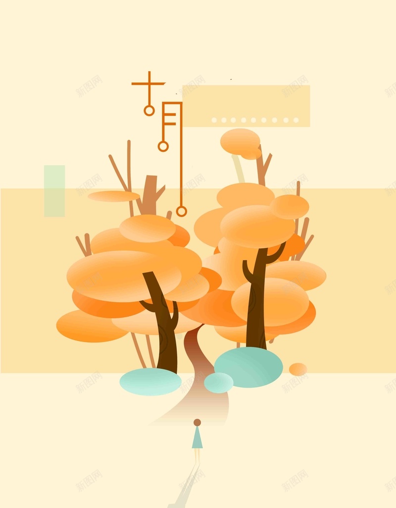 你好金秋十月清新手绘枫林插画psd设计背景_88icon https://88icon.com 你好十月 十月 枫林 秋天 金秋 清新 插画 设计 宣传 推广