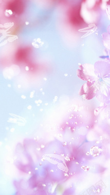 粉紫色花卉H5背景背景
