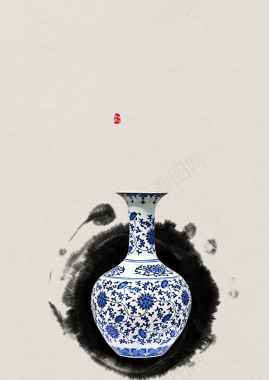中国风海报陶瓷H5背景背景