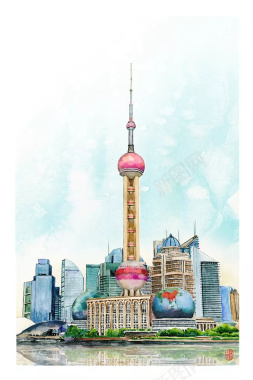 繁华的上海海报设计背景