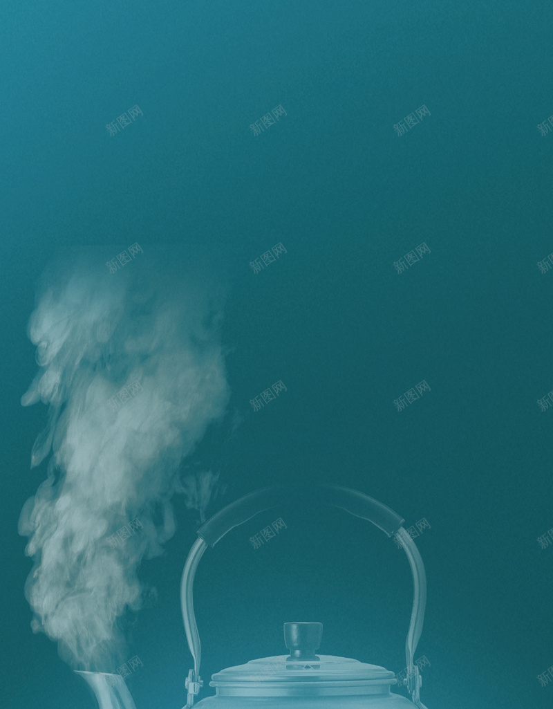 蓝色背景上的水壶H5素材背景psd设计背景_88icon https://88icon.com 蓝色背景 创意 水壶 白雾 雾气 H5素材 PSD背景 渐变