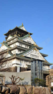 日本大阪建筑H5背景素材背景