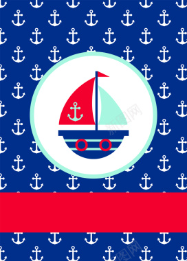 海事帆船扁平海报背景素材背景