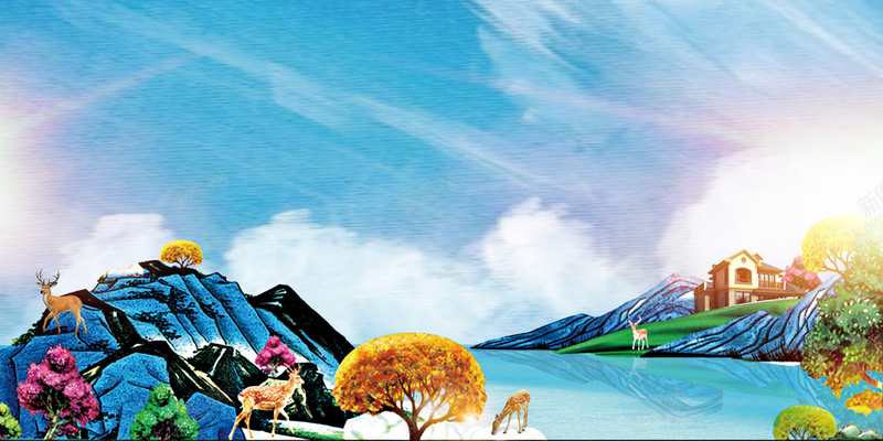彩绘大气创意房地产宣传海报背景素材psd设计背景_88icon https://88icon.com 房地产 高端地产 商业地产 别墅地产 房地产广告 彩绘创意 地产开盘 广告设计 海报背景 激动