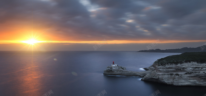 海上夕阳背景背景