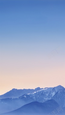蓝天山峰H5背景背景