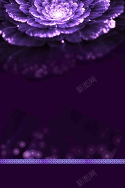 蓝紫色花蓝紫色花绽梦幻海报背景模板高清图片