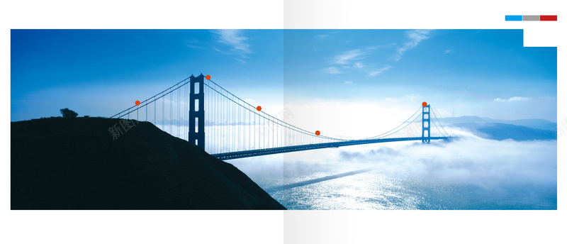 壮丽桥梁蓝色背景素材背景