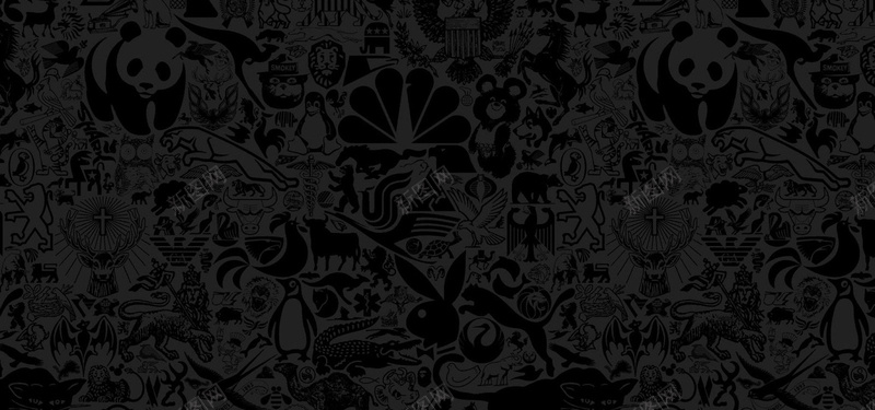 黑色动物jpg设计背景_88icon https://88icon.com 黑色 动物 童趣 熊猫 海报banner 卡通 手绘