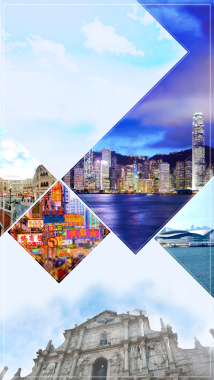 香港建筑旅游背景模板背景