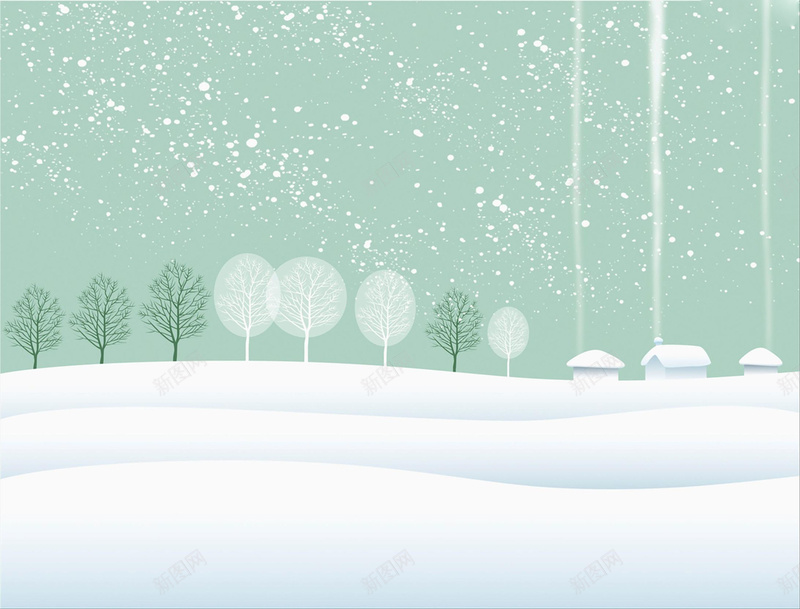 手绘雪插画背景素材jpg设计背景_88icon https://88icon.com 房子 插画 风景 树 雪 背景 海报
