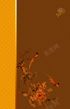 中国风花鸟传统图案背景背景