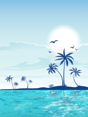 夏季大海风景旅游平面广告背景