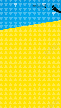黄蓝色三角撞色招聘背景背景