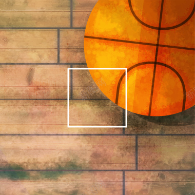 卡通手绘质感篮球激情球赛背景素材背景