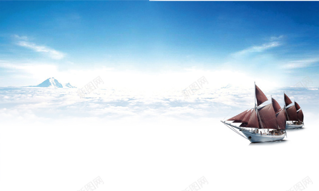 大气帆船天空商务企业背景背景