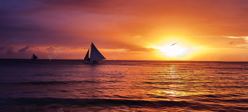 大海帆船自然风光美景背景
