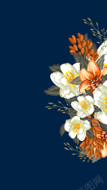 大气手绘花卉h5背景背景