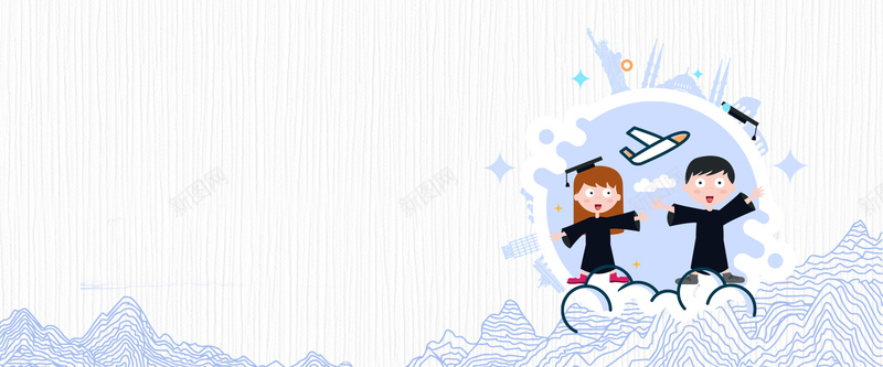 卡通毕业季文艺手绘花蓝色背景psd设计背景_88icon https://88icon.com 校园 毕业季 文艺 小清新 几何 毕业 学业 学校 学生 素材 广告 设计 背景