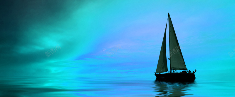 孤独帆船摄影背景jpg_88icon https://88icon.com 孤独 帆船 摄影 蓝色 大海 海报banner 风景