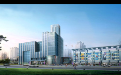 贸易中心城市贸易中心建筑背景海报模板高清图片