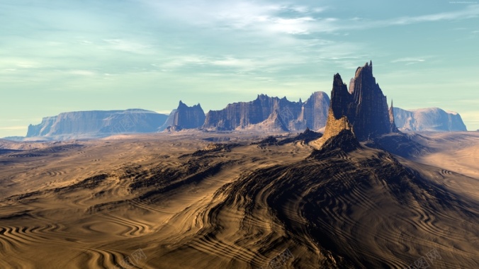 沙漠沙子天空大自然山峰背景