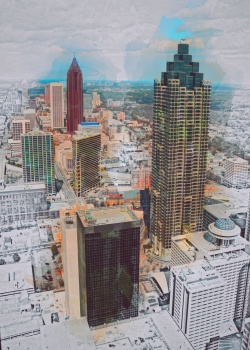 大气冰冷城市俯视的背景图高清图片