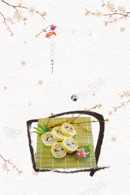 日式美食寿司海报背景素材背景
