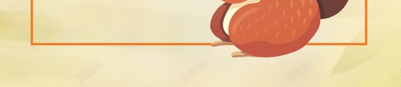 卡通手绘秋季小动物松鼠psd设计背景_88icon https://88icon.com 小动物 卡通 手绘 松鼠 秋季 枫叶 金黄 清新