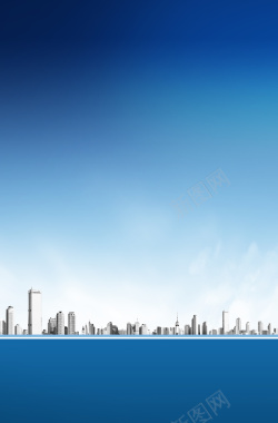 城市上空的背景图背景
