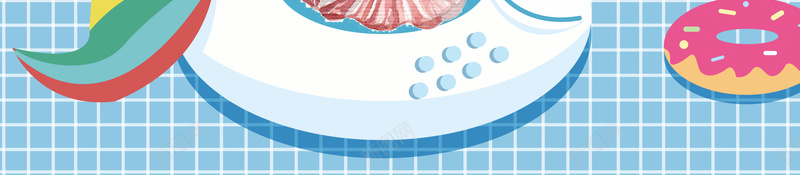 蓝色手绘风格冰淇淋海报psd设计背景_88icon https://88icon.com 手绘风格 冰淇淋 夏季 甜品 蓝色 独角兽游泳圈 雪糕 甜甜圈