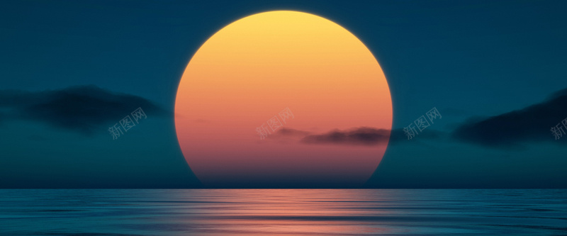 海上日出banner背景jpg设计背景_88icon https://88icon.com anner背景 海上日出 大气 简约 蓝色 banner背景