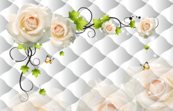 菱形花藤玫瑰软包背景墙海报背景素材高清图片